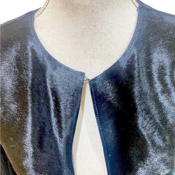 Majestic filatures black open front jacket knit leather fur & knit size small - Picture 4 of 9